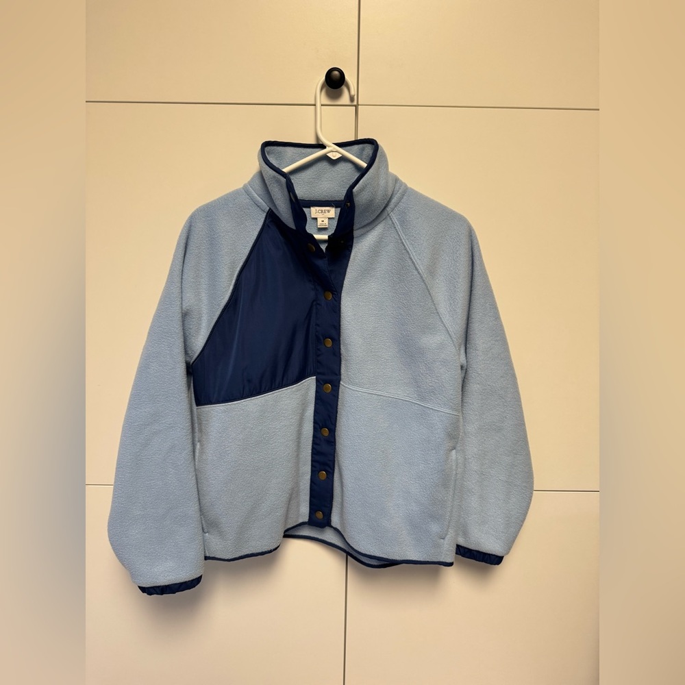 J Crew Light Blue Fleece with Navy Accents. Size medium.